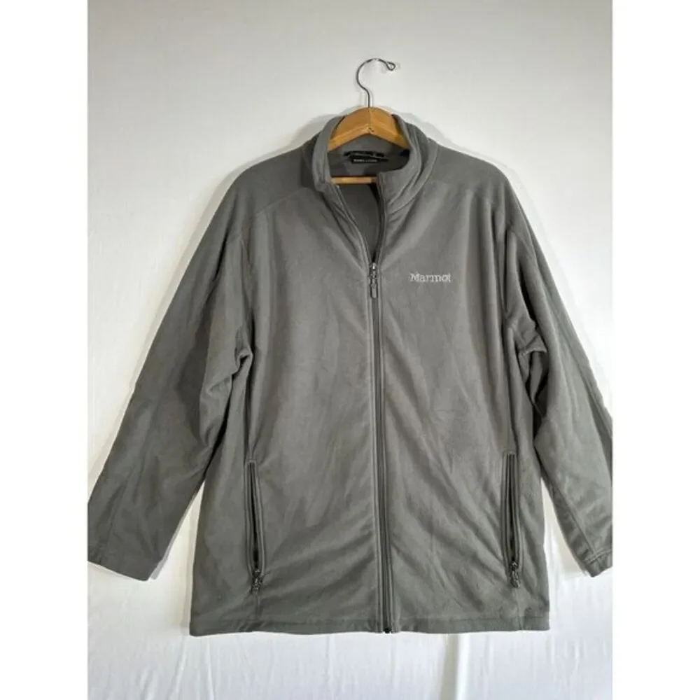 Marmot Men Sweater Extra Large XL Gray Full Zip Fleece‎ Jacket Outdoors